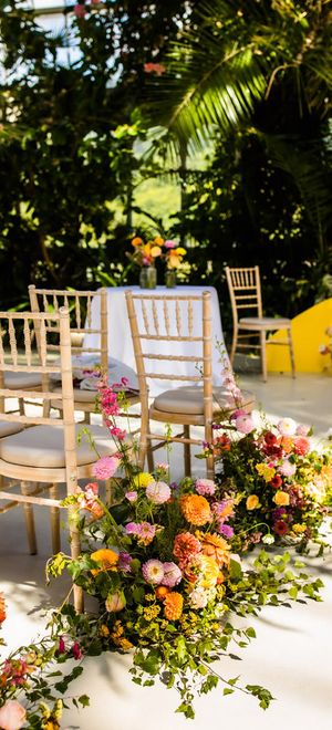 bright and colourful summer wedding flowers