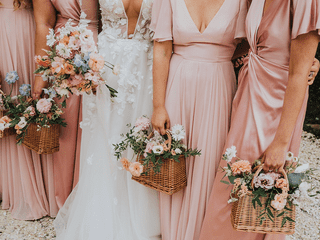A beautidul mix of our Blush Pink dresses captured by From The Smiths Photography.