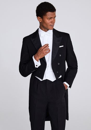 White tie wedding guest outfit idea for men - moss-hire-REGULAR FIT WHITE TIE TAILS