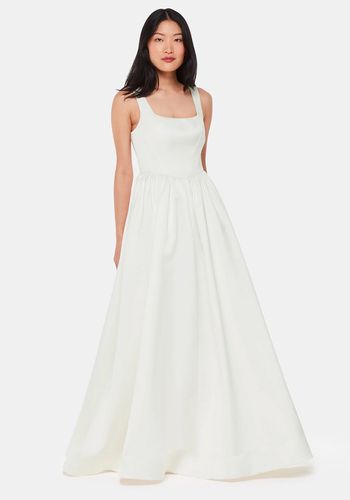 Ivory a line wedding dress from Whistles for inverted triangle body types 