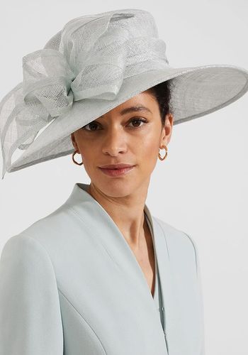 Hobbs wedding hat in sage green with statement bow