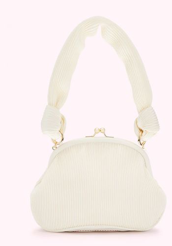 Bridal clutch with strap from Lulu Guinness in bridal-appropriate Ivory