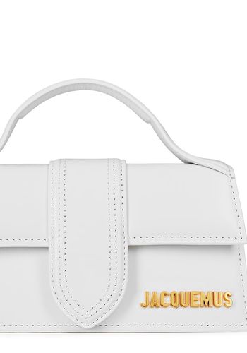 White mini bridal bag from Jacquemus &quot;Le Bambino Bag&quot; with gold logo