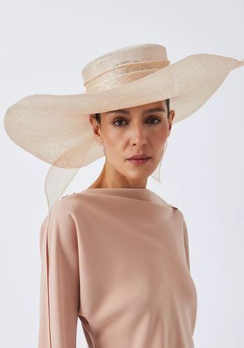 John Lewis wedding hat in sheer champagne colour 