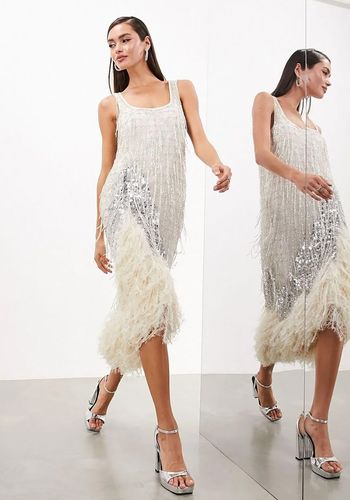 Silver metallic alternative wedding dress idea from ASOS