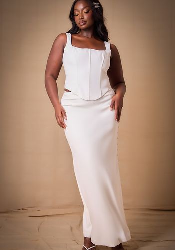 Plus size bridal separates alternative wedding dress idea from PLT