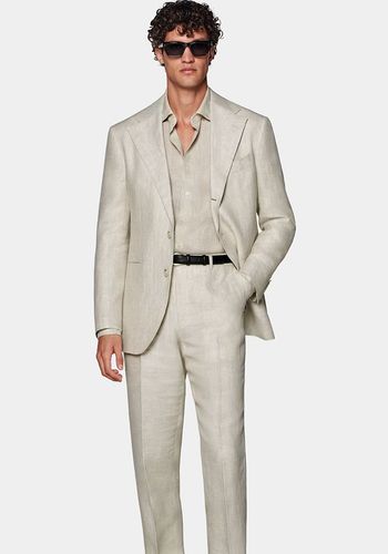 Linen wedding suit for groom from Suit Supply