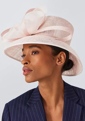 John Lewis wedding hat in pink with oversized bow