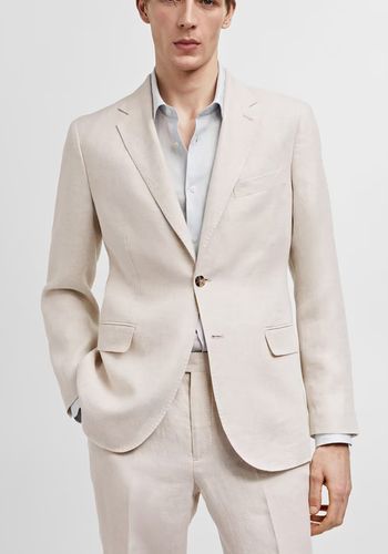 Linen suit for groom from Mango