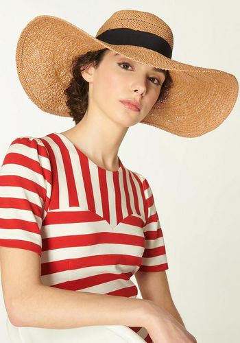 LK Bennett wedding hat in straw, floppy sun hat style