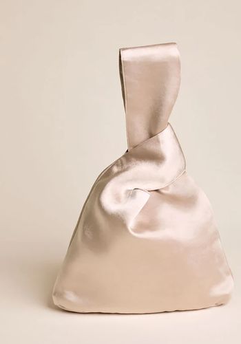 Satin bridal pouch bag from Six Stories in &quot;oyster&quot; colour