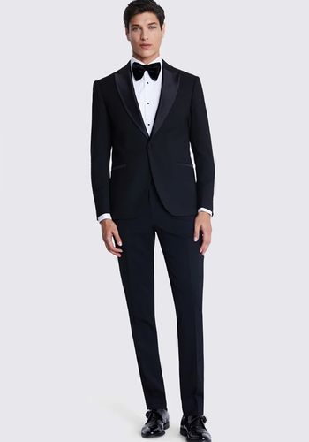 Black tie wedding guest black tuxedo from Moss for men