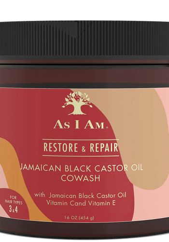 vegan cleanser 'castor oil cowash' that conditions, detangles, and moisturies afro hair.