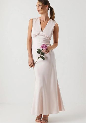 open lace back dress ISA Scarf Satin Maxi Dress main image 1