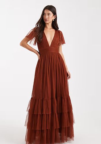 strapless open back dress Bonnie McKee Orange Mermaid 2024 Grammys Red Carpet Dress main image 0