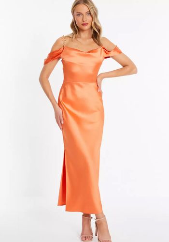 quiz-orange-satin-drop-shoulder-midaxi-dress