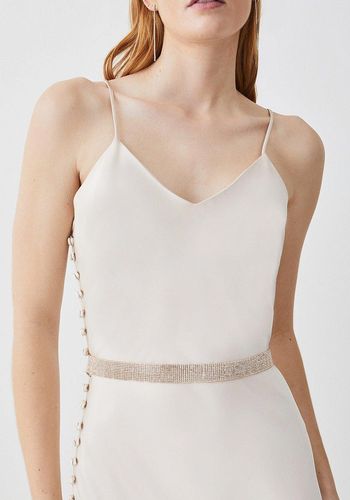 diamante jewel waist bridal belt in gold