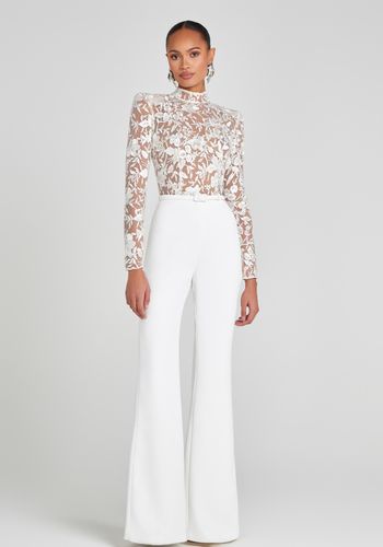 Nadine Merabi Bridal Joanna White Jumpsuit