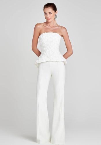 Nadine Merabi Bridal Phoebe White Top & Charlotte White Trousers 