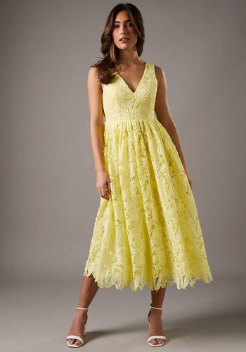 blue dress for baby girl Roma Dress in Lemonade Yellow satin main image 0