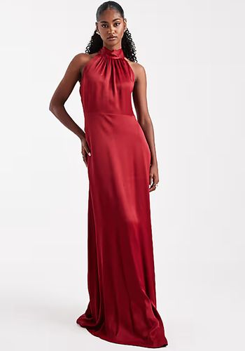 say yes to the dress bridesmaid kelly Dynasty Ruby Red Split Leg Dress – Tracey Jane Fashion main image 1