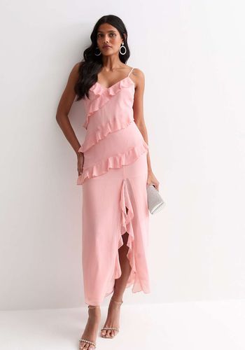 newlook-pink-ruffle-trim-strappy-midi-dress