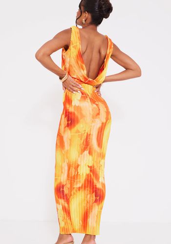 plt-orange-floral-print-plisse-cut-out-halterneck-maxi-dress