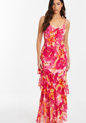 quiz-pink-abstract-print-chiffon-frill-hem-maxi-dress