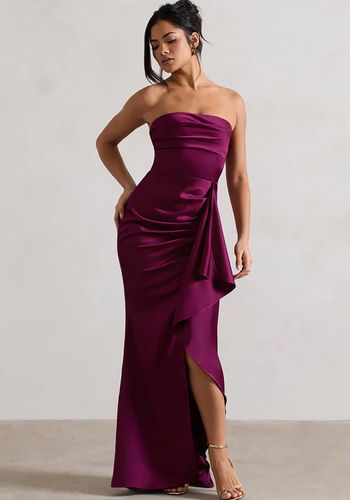 clubl-ace-plum-satin-bandeau-split-maxi-dress-with-ruffle-drape