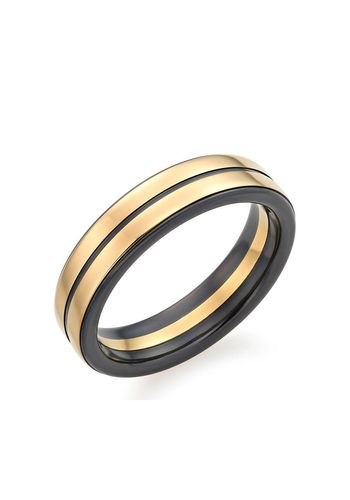 18ct Yellow Gold and Zirconium Men’s Wedding Ring