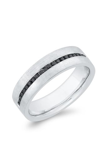 Channel Set Round Black Lab Diamond Textured Band