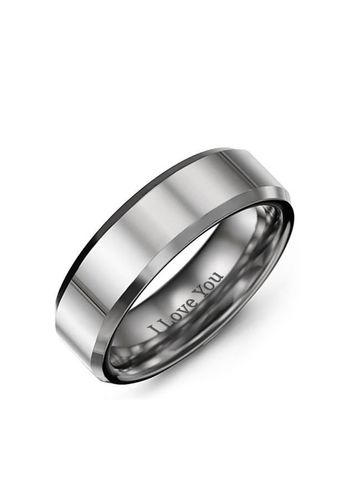 Men's Beveled & Polished Tungsten Ring