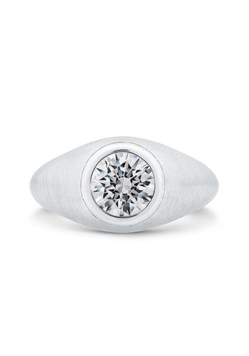 Round Brilliant Solitaire Lab Diamond Bezel Setting Signet