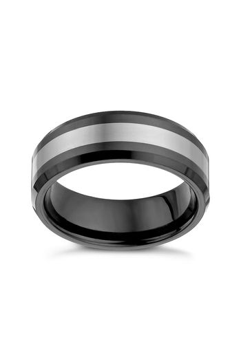 Tungsten & Black Ceramic Men's Ring