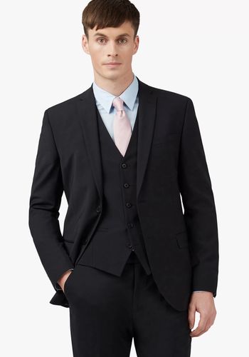 panama wool blend black suit for best man from Ted Baker