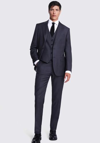 italian tailored fit charcoal suit for best man by lanificio f.lli cerruti dal 1881 