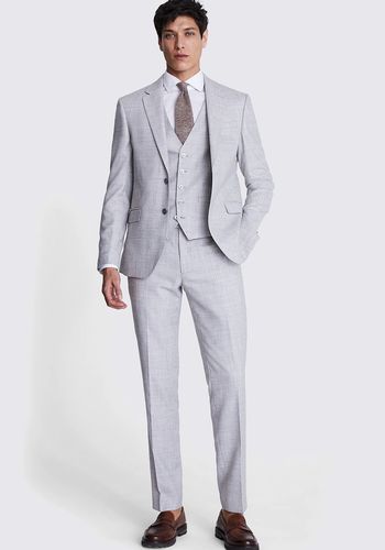 slim fit light grey marl best man suit from moss bros