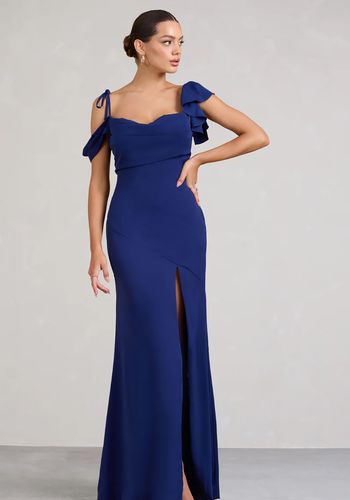 affordable asymmetric maxi bridesmaid dress 