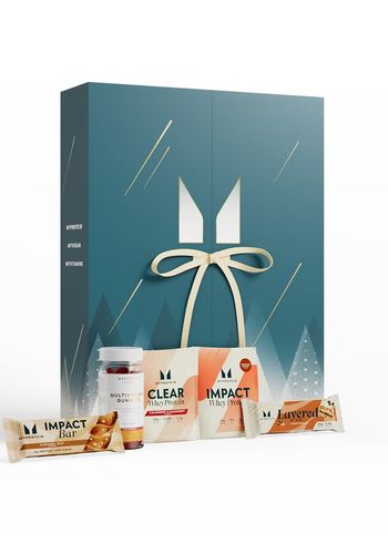 myprotein fitness advent calendar, including protein bars, etc. 