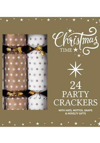 24 pack of value gold christmas crackers 