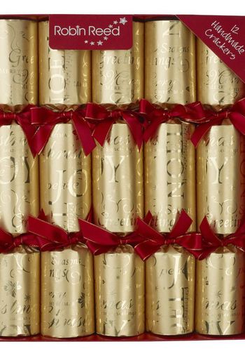 12 pack of value gold christmas crackers.