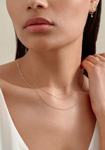 dainty barely-there chain necklace in gold for brides