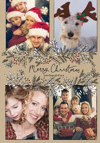 personalised family photo christmas card 