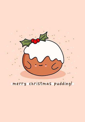 cute christmas pudding card 