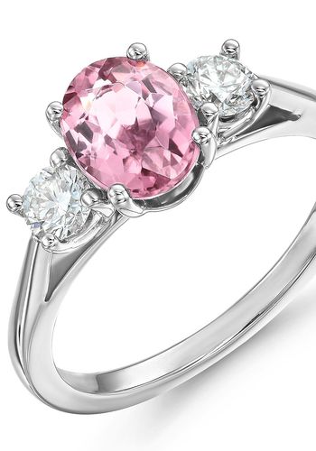 platinum pink tourmaline diamond engagement ring