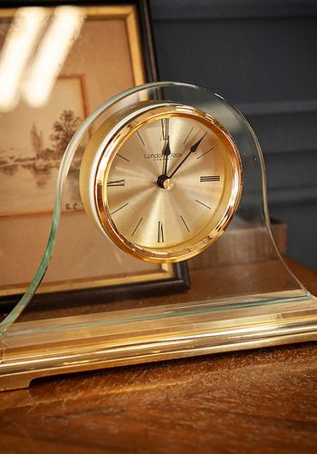 Napoleon mantel clock with gold finish