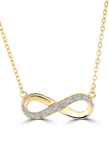 infinity necklace gift with lab-grown diamonds, set in recycled 18k yellow gold vermeil