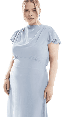 tfnc plus size bridesmaid dresses Ever-Pretty Shop Chiffon A-Line Short Sleeves with Bowknot High Slit Bridesmaid Dress