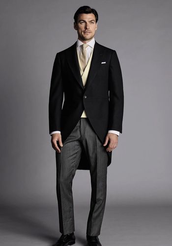  Single breasted slim fit morning suit jacket for weddings 