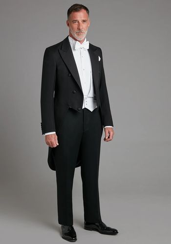 100% wool white tie evening tails for formal weddings